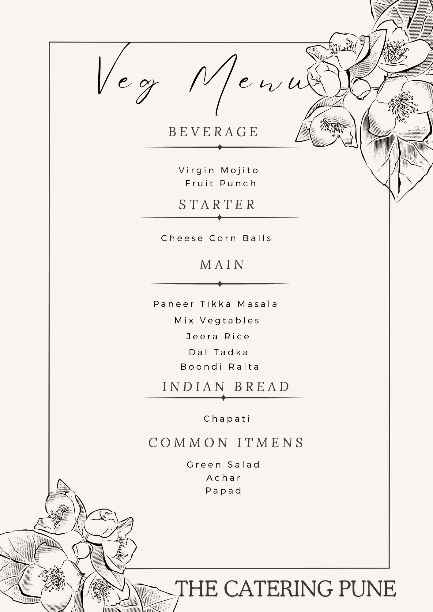 Exclusive Pure Veg Birthday Menu by The Catering Pune - Catering Pune