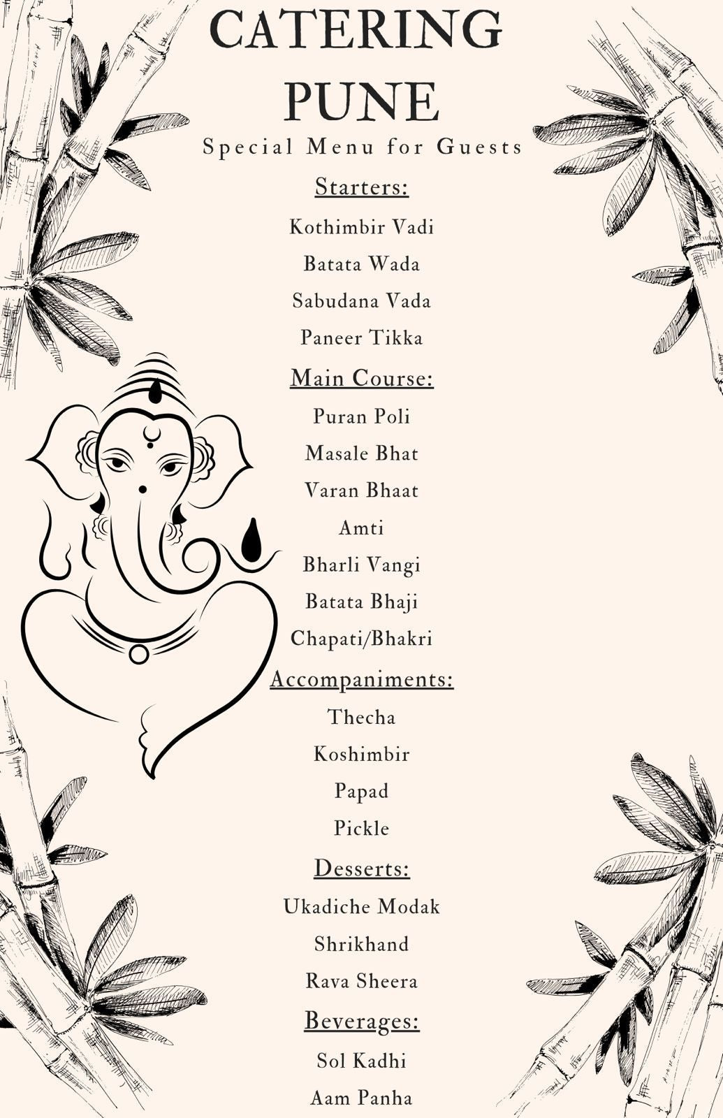 50 Pax Guest Menu for Ganesh Festival - Catering Pune