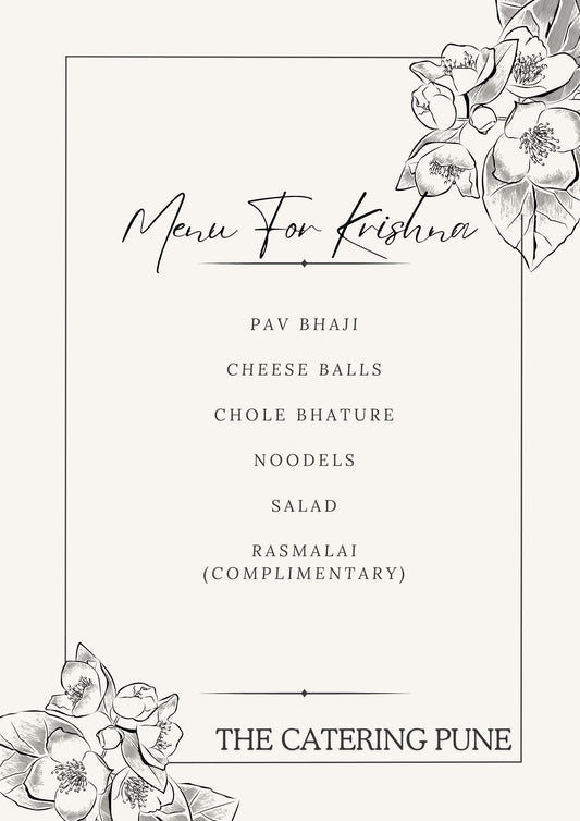Special Veg Menu by Krishnaji, Head Chef at The Catering Pune - Catering Pune