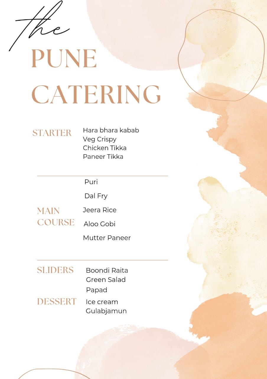 House Warming party Menu - Catering Pune